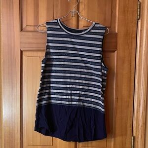 Sanctuary Navy and Gray Striped Tank Top